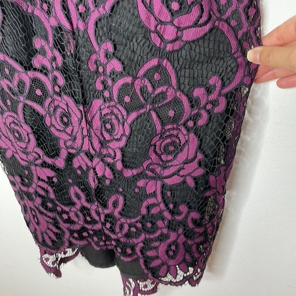 Adelyn Rae lace eyelet cocktail black pink dress - Picture 5 of 10